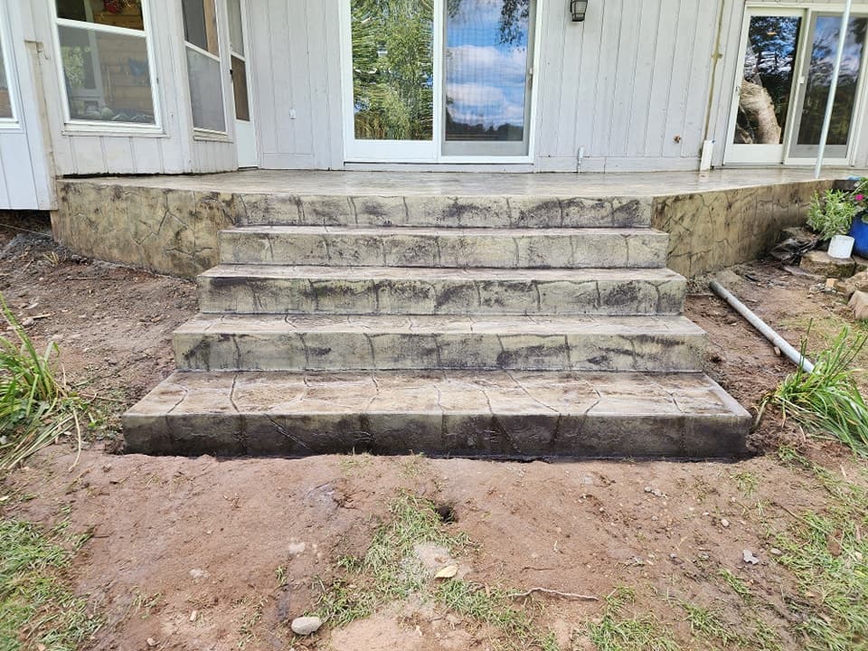 Stamped Stone Stairs