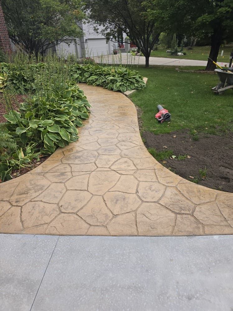 Curved Flagstone Walkway